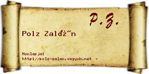 Polz Zalán névjegykártya